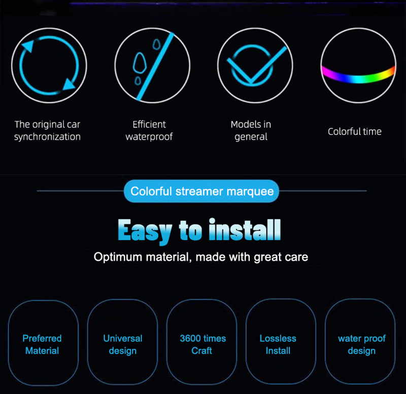 DC24V RGB Truck Led Strip Vehicle LED Work Lights Emergency Vehicle Led Strip Lights