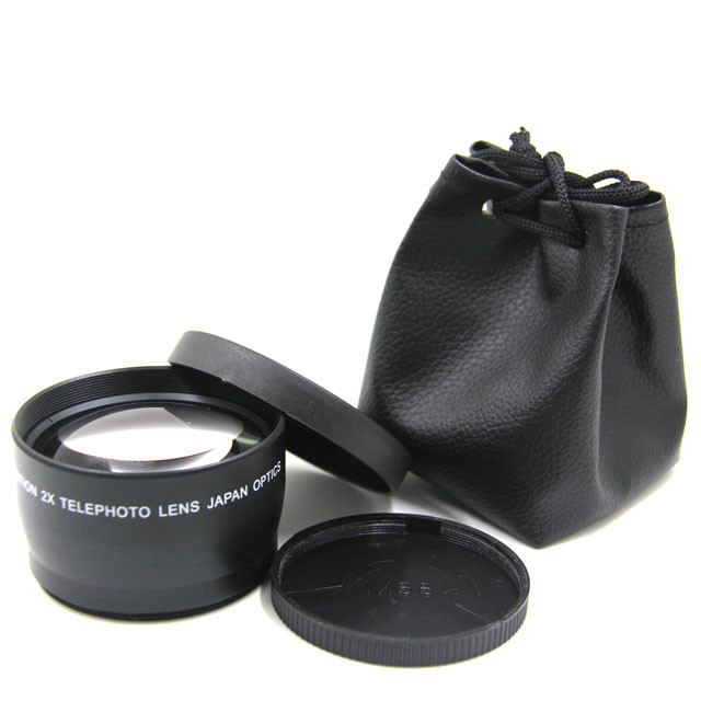 58mm 2x Professional Telephoto Lens Wide Angle Universal Clip On Kit External