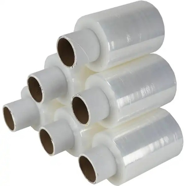 LLDPE Red Stretch And Shrink Film 0.012mm Designed With Plastic Handle