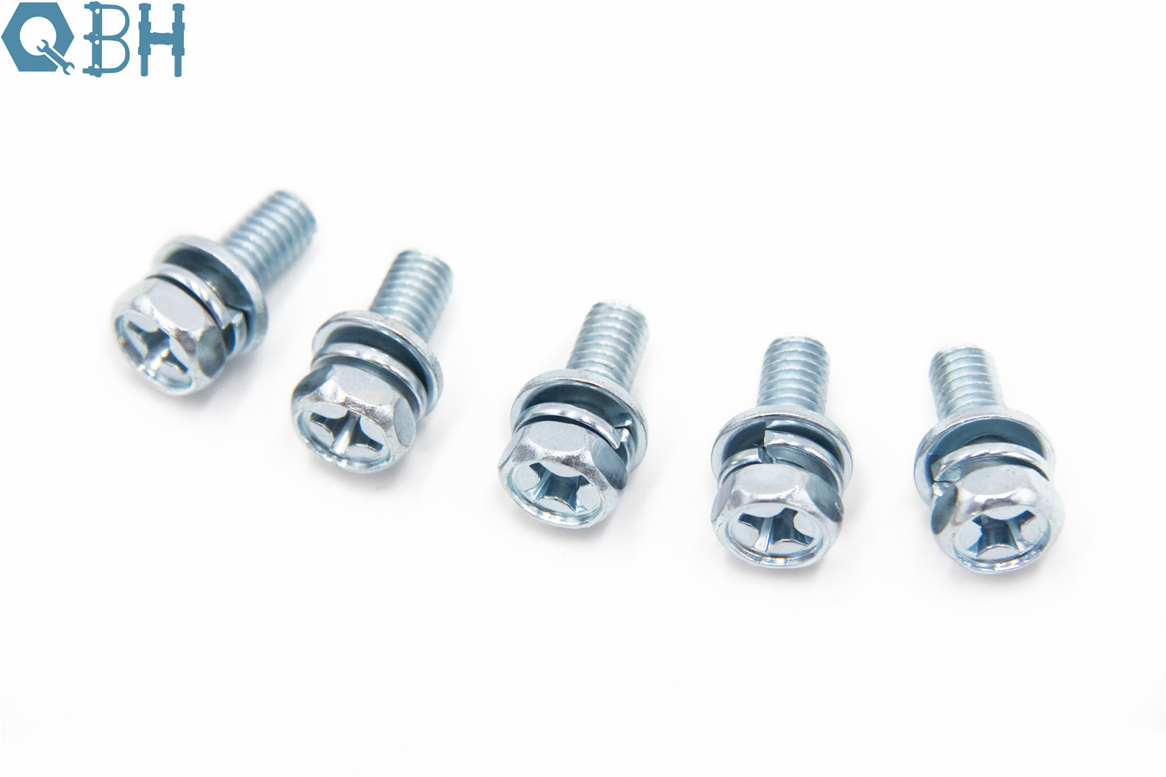 Hexagon Head Cross Recessed Bolt Zinc Coating With Indentation