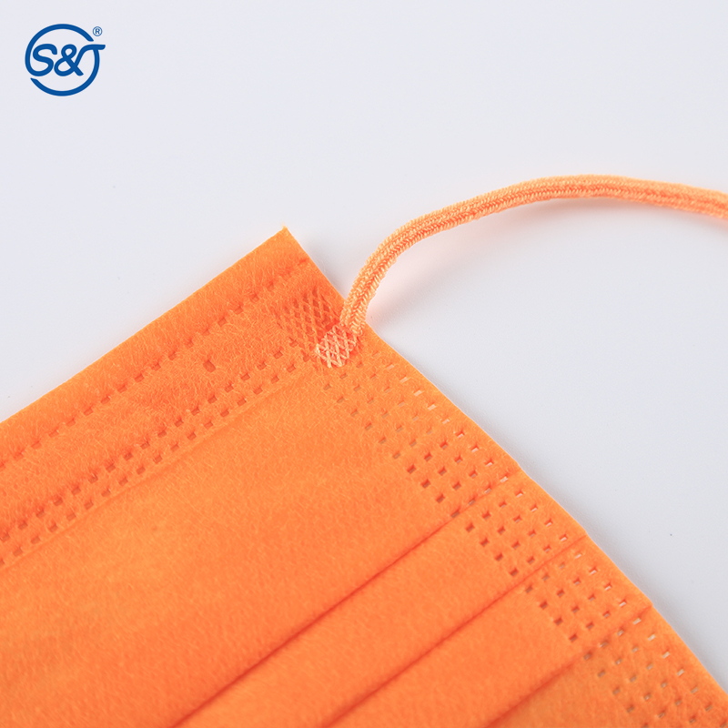 4 Layers Disposable Face Masks Orange Doctors Mouth Mask TYPE IIR/ASTM F2100 LEVEL 3