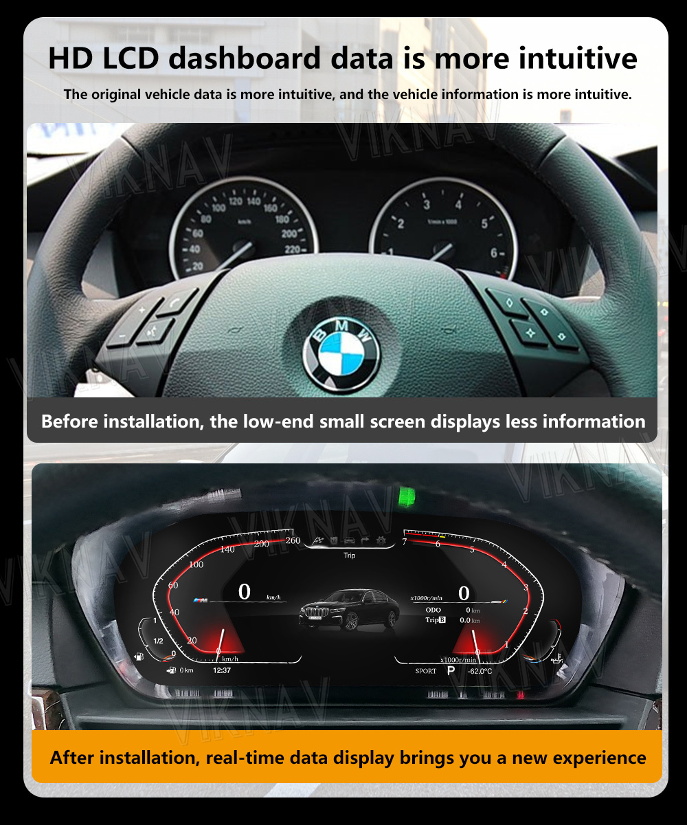 Viknav For BMW Z4 E89 (2009-2018) 12.3 inch CIC LCD Speedmeters Dashboard Player Latest Original Car Digital Cluster