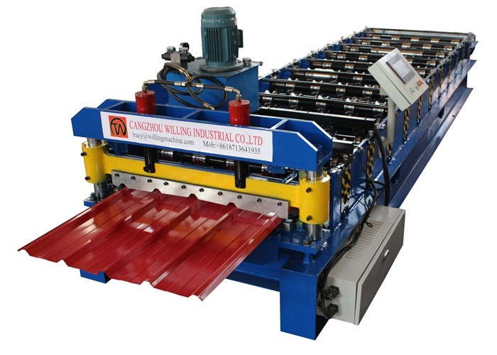 5 Ribs Roof Roll Forming Machine 11 Rows Trapezoidal Sheet Roll Forming Machine