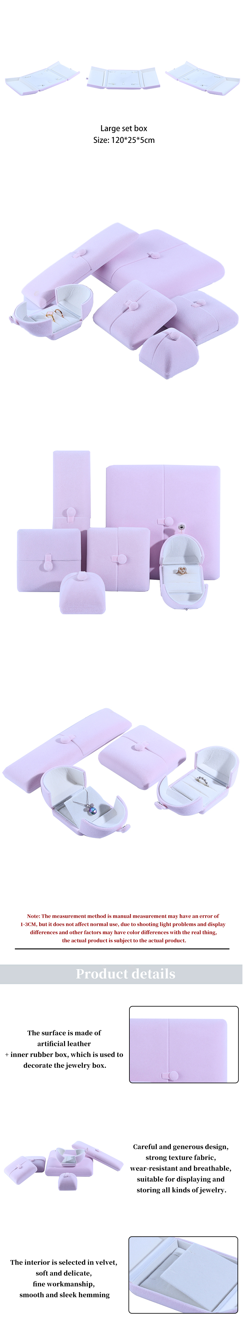Velvet Hanhong Custom Logo Jewelry Packaging Box for Bracelet Earrings Luxury in Pink