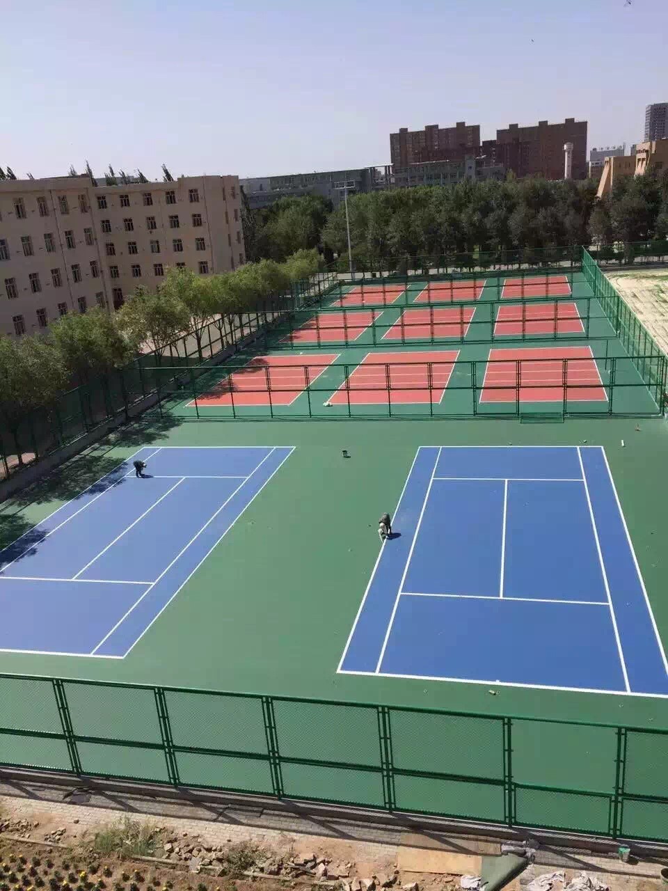 Badminton Court Waterproof PU Sport Flooring Material Harmless