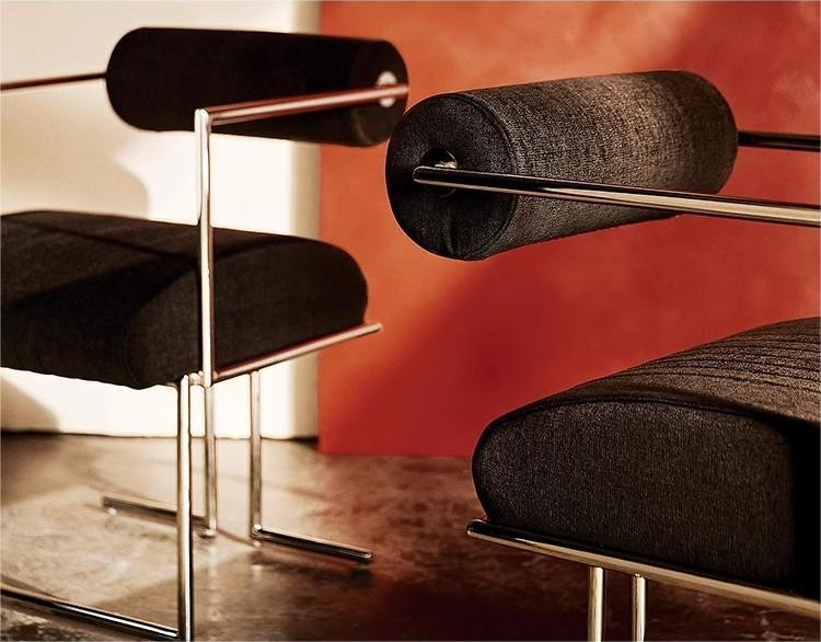 Elegant Stainless Steel Dining Chair Book Chair Creative Backrest Leisure Armchair