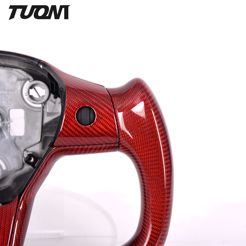 Gloss Full Red Carbon Fiber Steering Wheel For Tesla Model 3 Y X S ODM