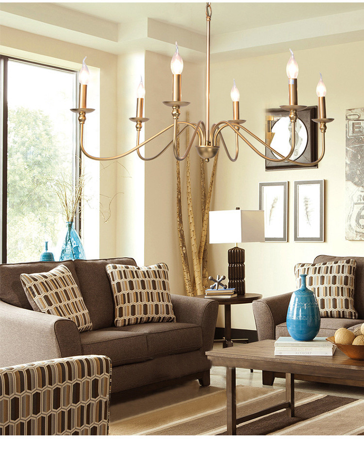 Modern Simple Pendant Lamp Living Room Kitchen Dining Room Lamp American Iron Chandelier(WH-CI-152)