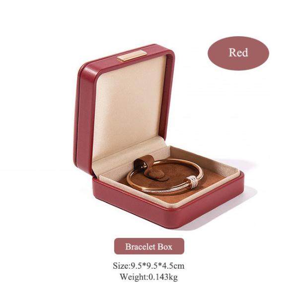 Red High Quality PU Leather Jewelry Packaging box Elegant Jewelry Storage Gift
