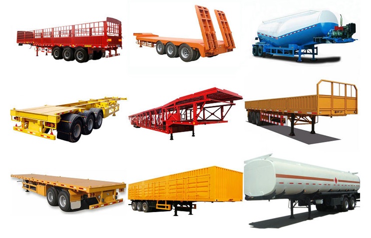 Container Twist Locks Flatbed Semi Trailer with 160mm Cross Beam and 12R22.5 Tires