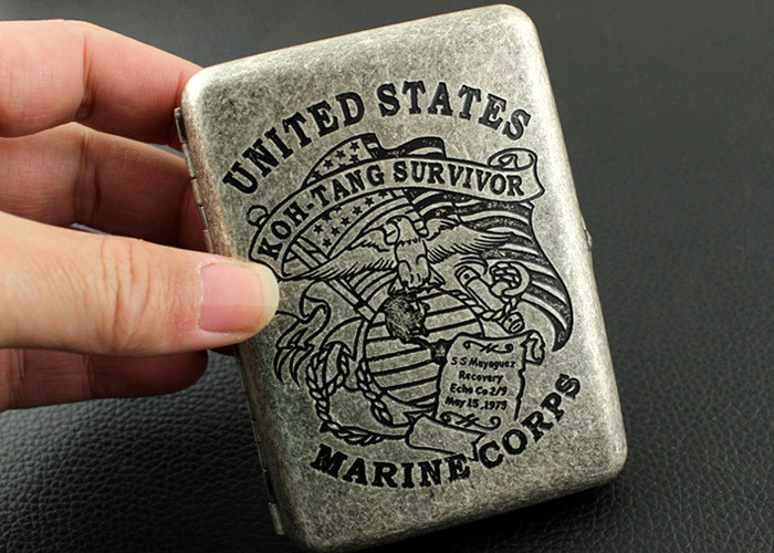 High Grade Daily Household Items Star Antique Silver Gift Box Cigarette Set