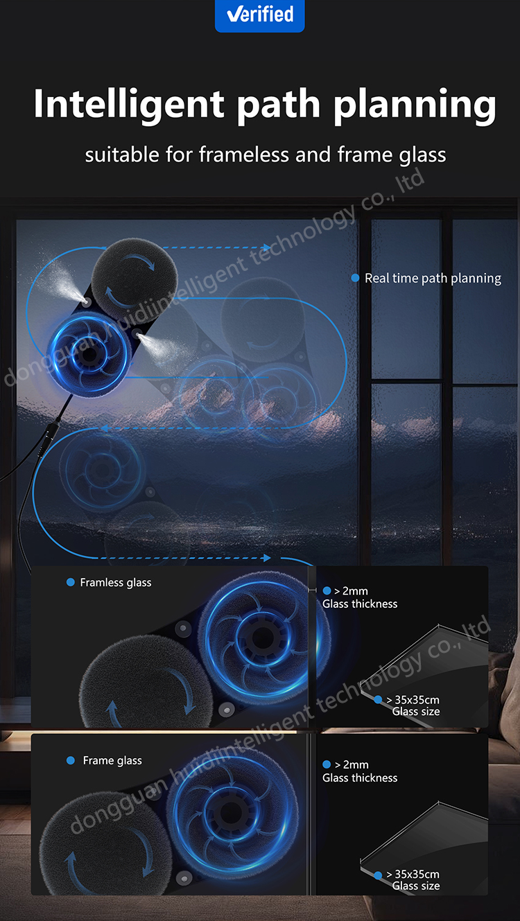 65dB Noise RN2-02 Remote Control Window Cleaner for Indoor and Outdoor Glass Surfaces