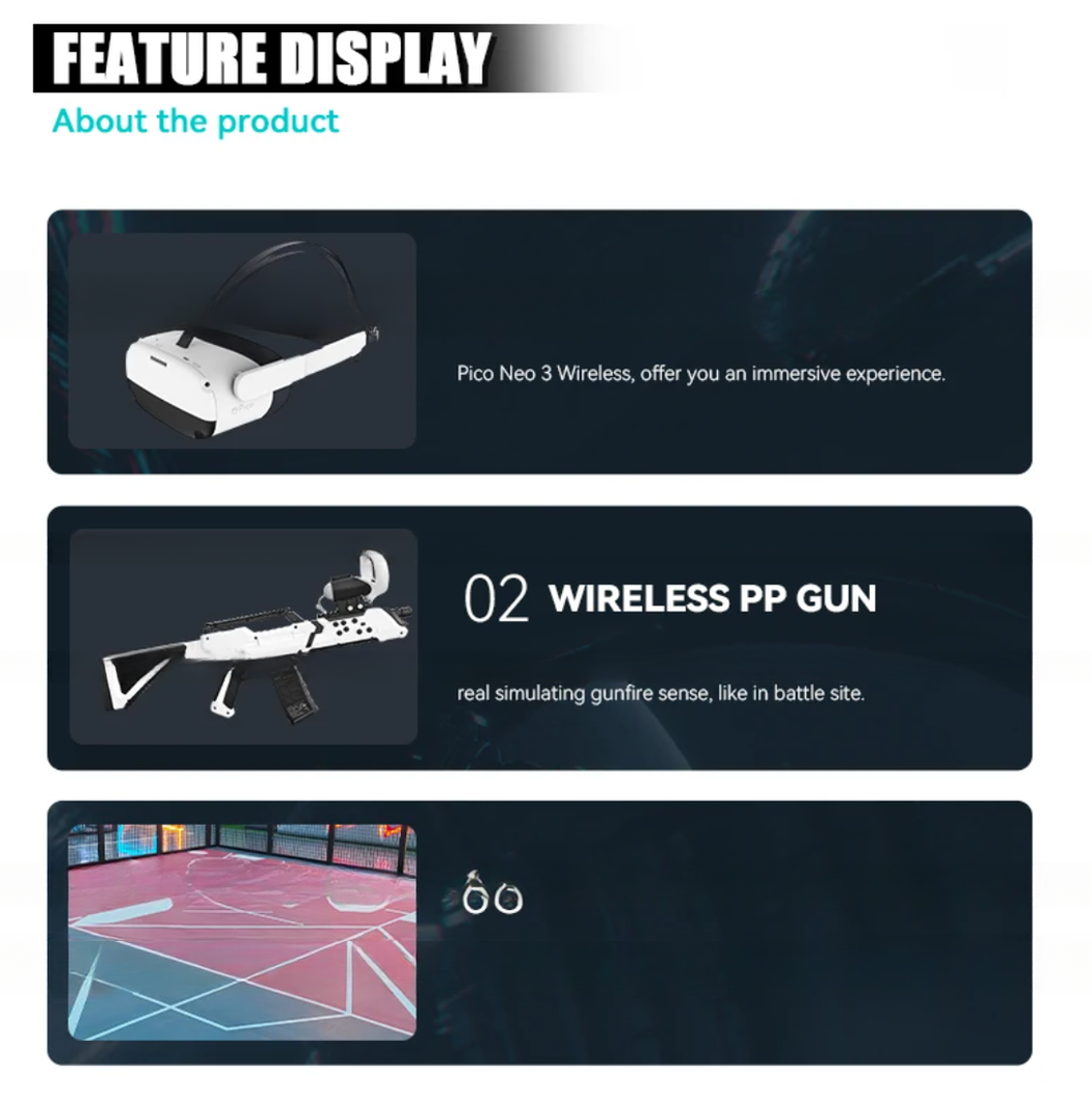 Big Space VR Shooting Games Multiplayer 9D 4 Player VR Simulator Machine