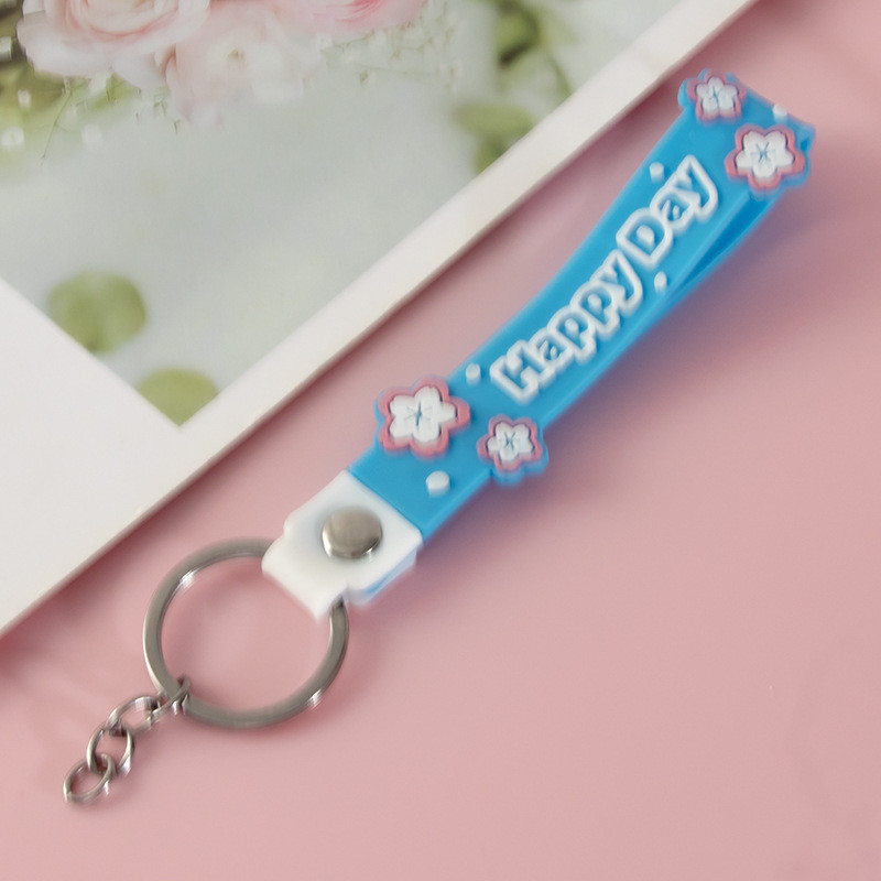 Cute Cartoon Keychain Charms For Girls And Boys , Bpa Free Customized Silicone Keychain Wristband