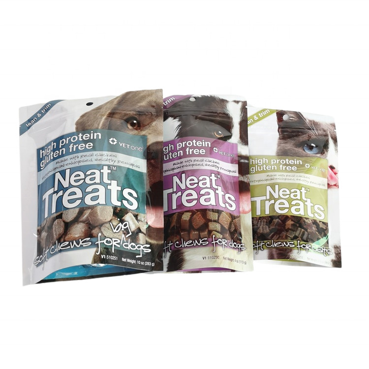 Reusable Pet Food Pouch for Stand Up Packaging with Zipper Lock