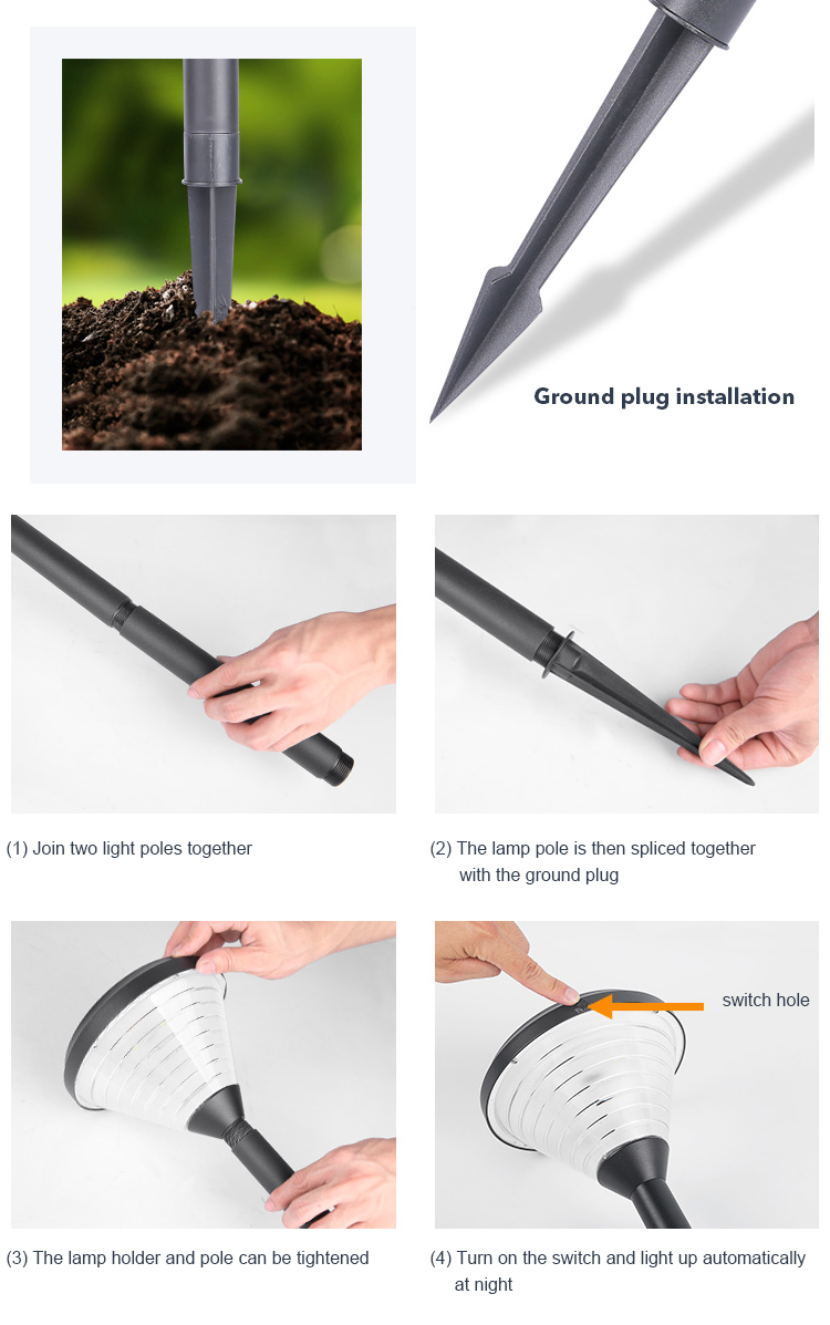 IP65 ODM Waterproof LED Solar Pathway Lights With 2000mAh Battery for yard driveway