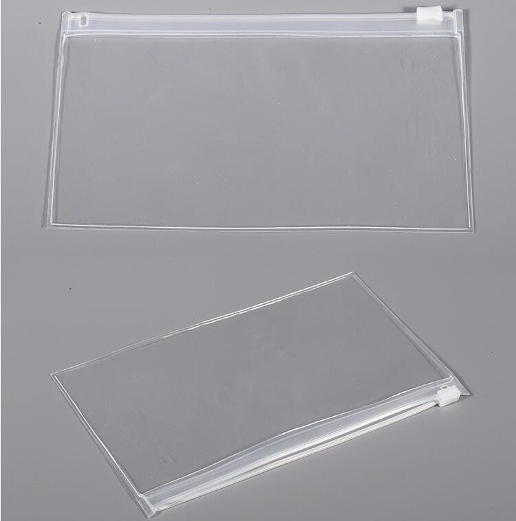 Pvc Makeup Cosmetic Bag Resealable PVC Slider Zip Poly CPE Material