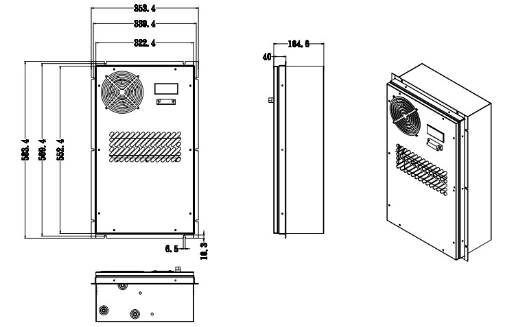 NEMA Rating 800W Enclosure Air Conditioning Unit For Electrical Cabinets
