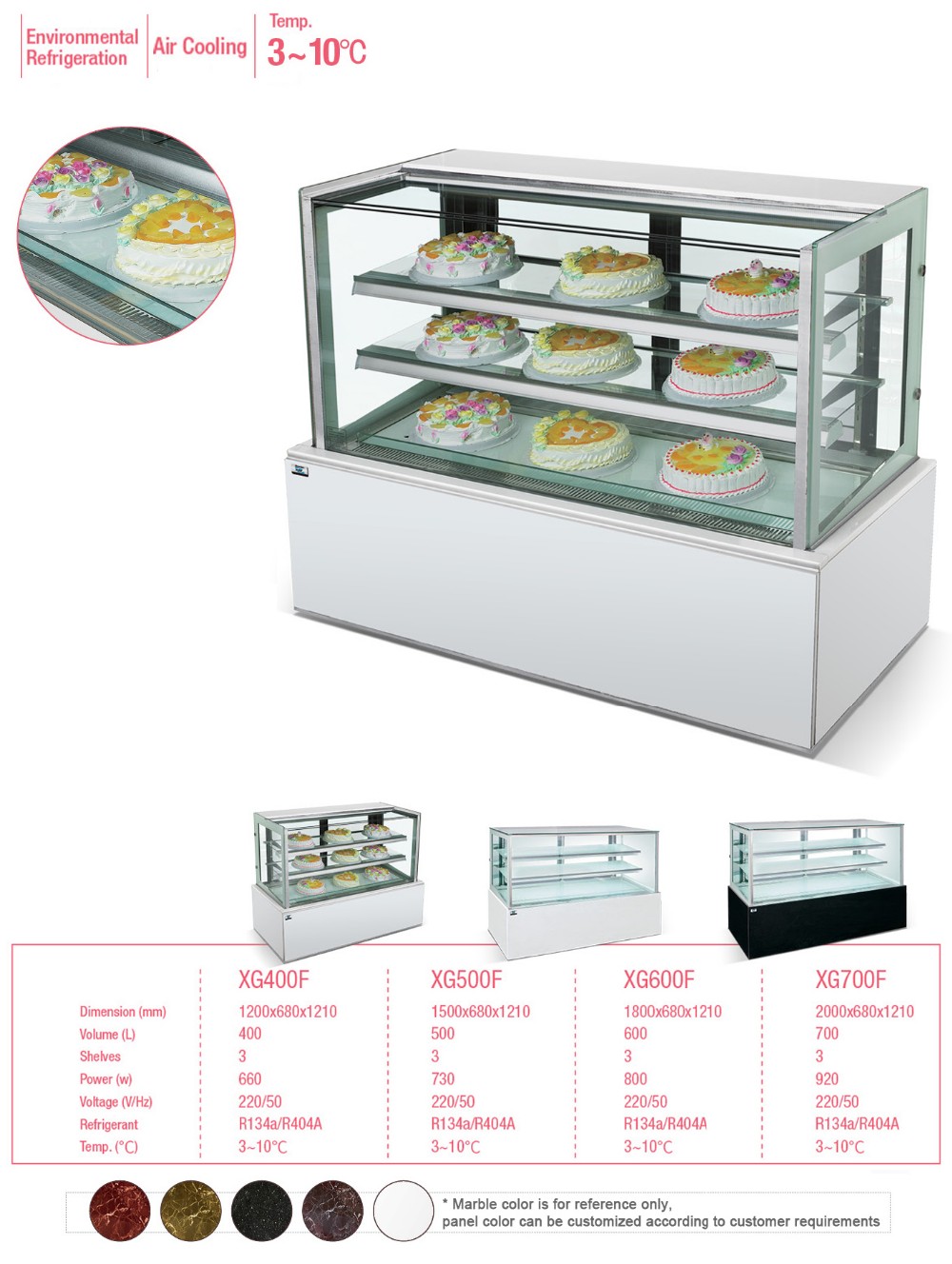 Stainless Steel 768W Dessert Display Fridge , Multipurpose Cake Showcase Refrigerator