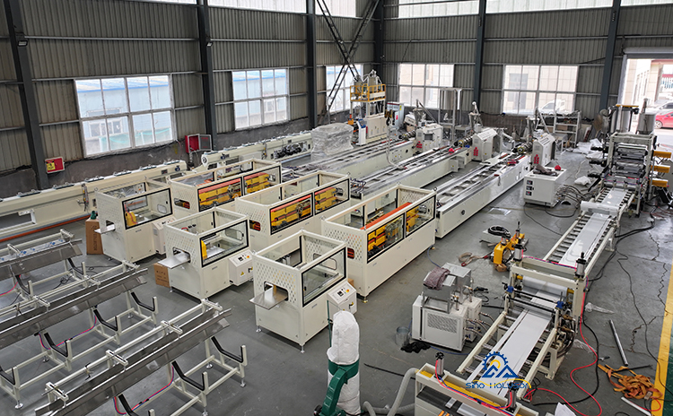 Double Screw Counter Rotating Conical Twin Screw WPC Door Frame Manufacturing Machine