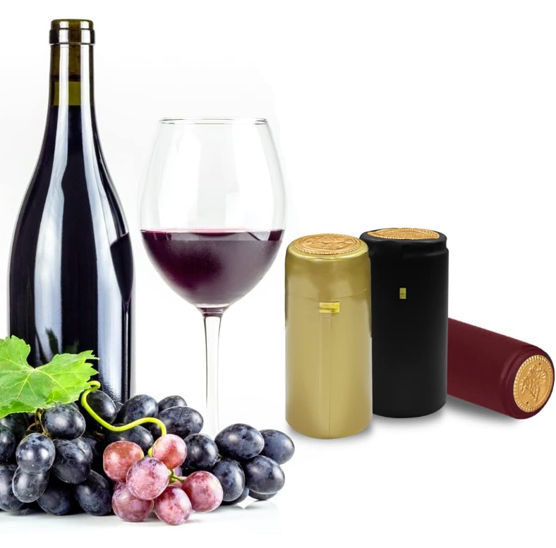 Custom Non Spill Wine Bottle Shrink Wrap With PVC Heat Shrink Capsules
