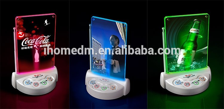 High quality wireless waiter call button with 4 keys and flash menu holder
