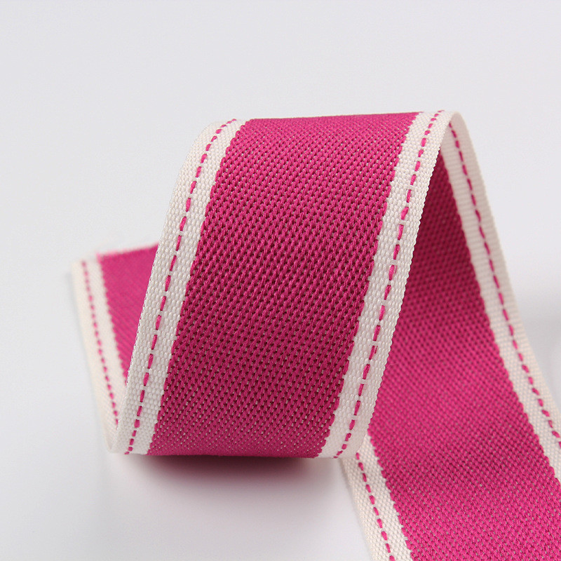 Stitched Edge Polyester Ribbon 6mm-40mm Poly Ribbon Rolls Green Red