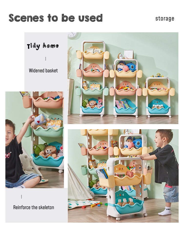 Durable PP Plastic Organizer Shelf 91CM 3 Tier Shelf Organizer Plastic