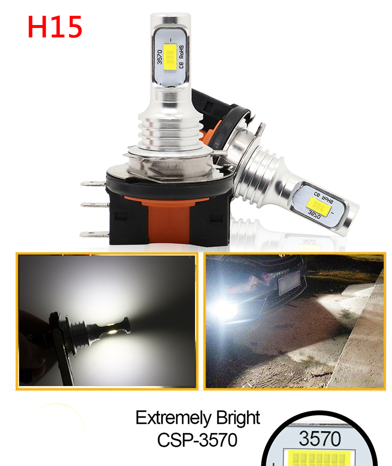 ODM Faro H15 Led Headlight Auto Lighting System 12V Rohs
