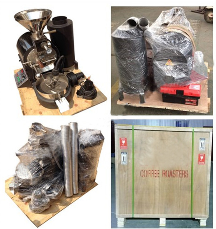 304ss 3kg Capacity 0.35kg/Hr Gas Coffee Roaster With Coffee Cooling Tray