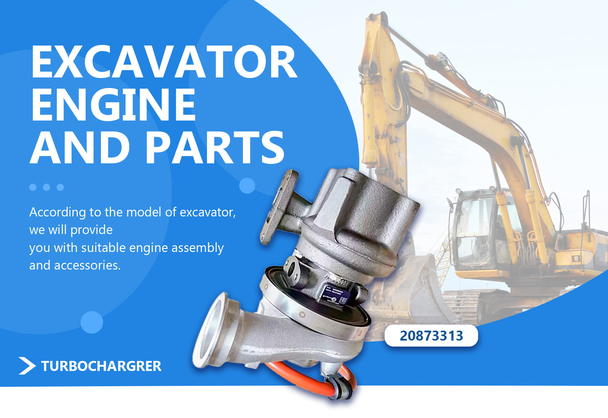 C9 Excavator Spare Parts Turbocharger For CAT C9 Engine CAT330D Excavator Turbo 482-8186 4828186