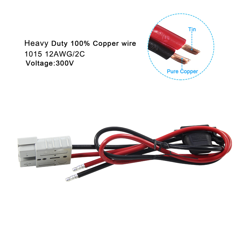 OEM Solar Battery Cable 50A ANDERSONS To Stripped And Tinned Open End