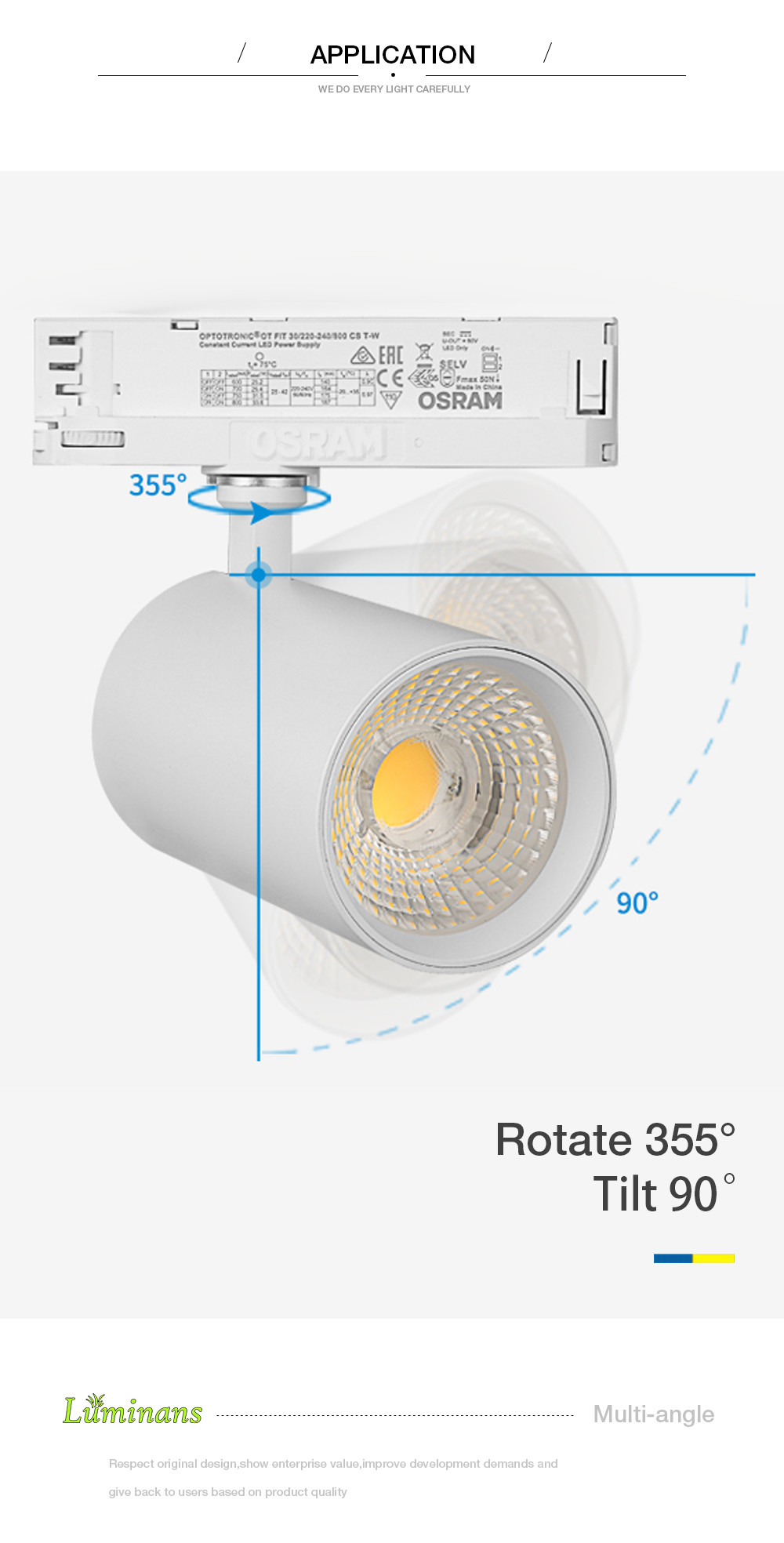 Aluminum Recessed COB LED Track Light Multi Scene Tilt 90 Degree
