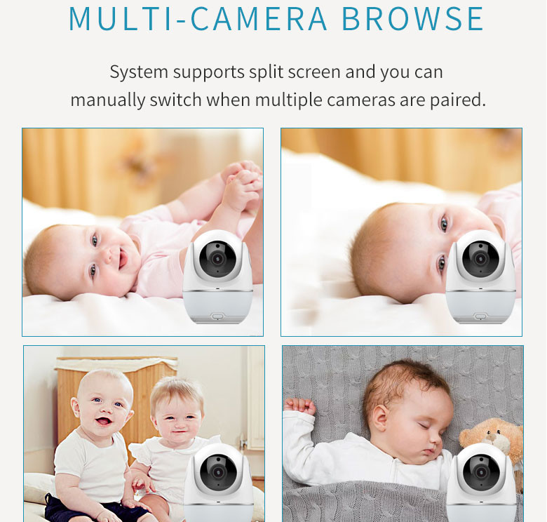 HD 5" Babyphone Mobile Wifi Two Way Video Pet Camera Support Cry Warning Voice Talk