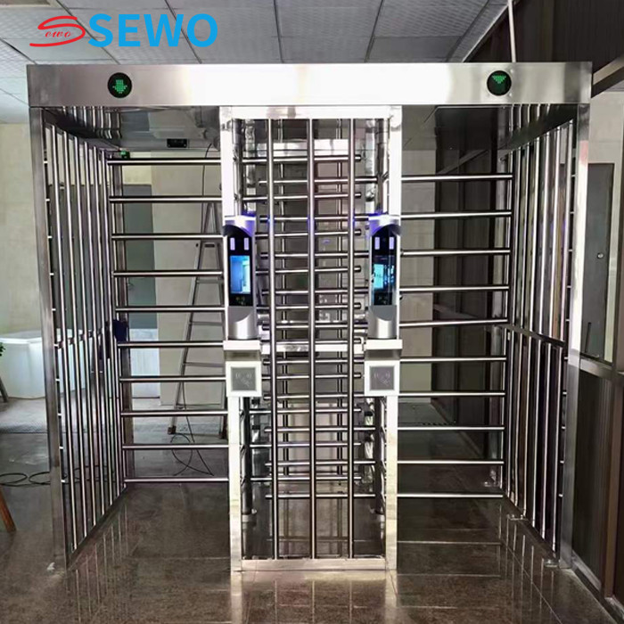 Double Door Full Height Turnstile Semi Automatic Rotating Turnstile