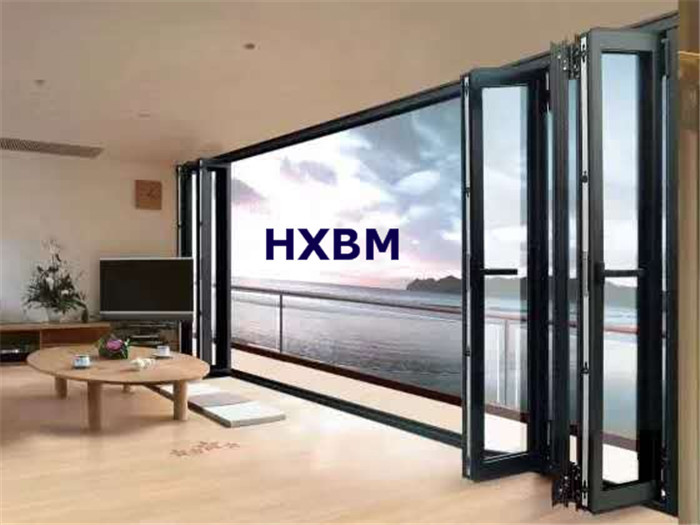 Anodized Glass Aluminum Folding Doors Electrophoresis EPDM For Building
