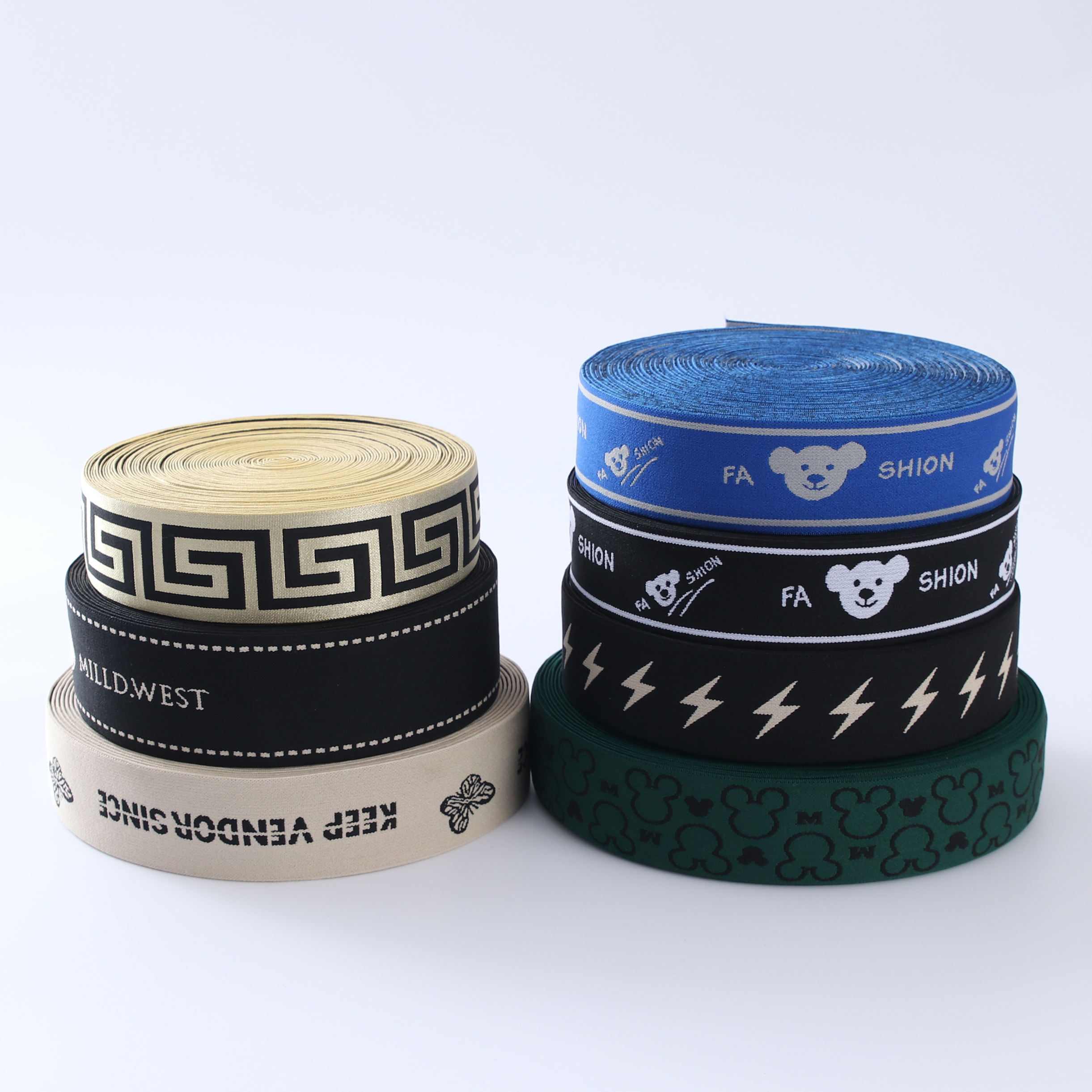 Custom logo elastic Waist Band Jacquard ribbon nylon rubber polyester webbing tape band webbing