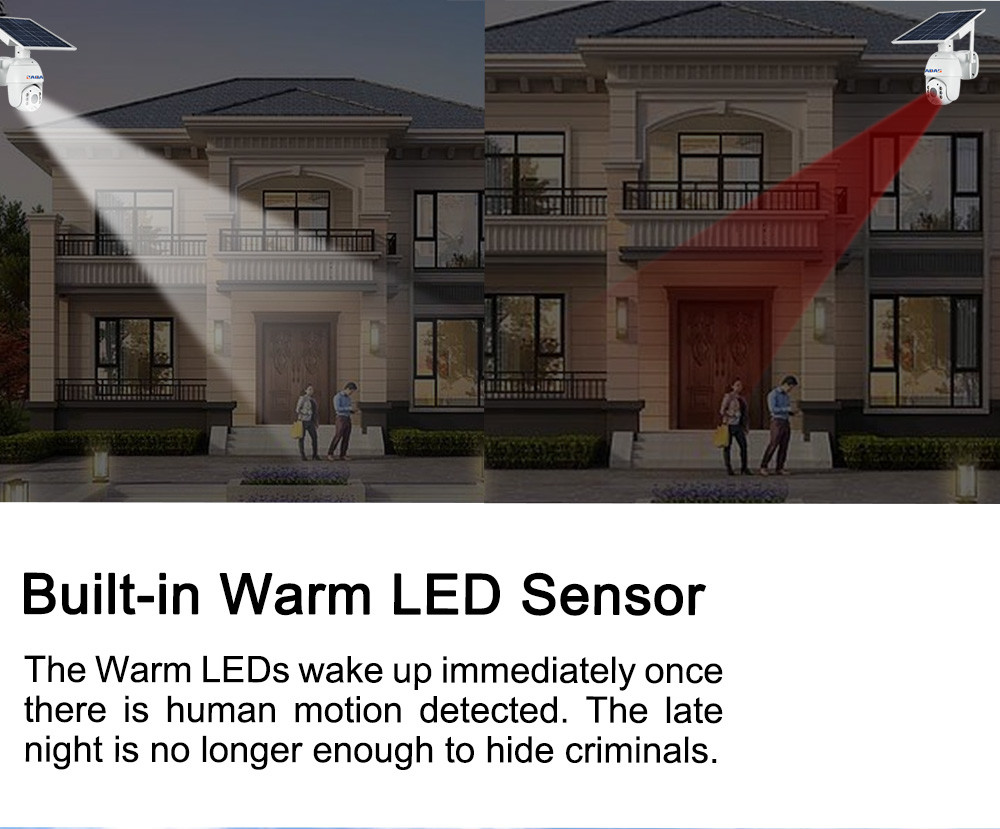 2MP PIR WiFi Solar Security Camera Cloud Storage 2 Way Audio Wireless Solar Camera