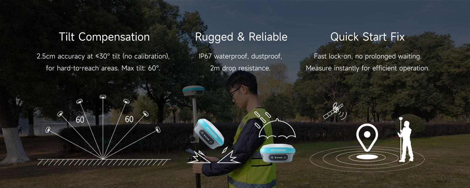 H12 Pro All In One GNSS Receiver Multi Constellation For High Precision Surveying