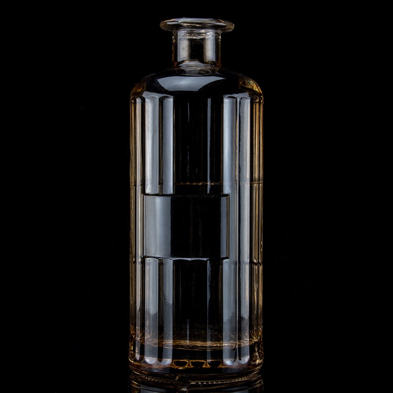750ml Colorful Glass Liquor Bottle With Gold Collar Material and end Design for Vodka