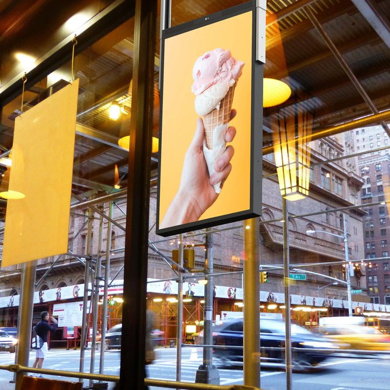 43inch Window Lcd Display Indoor Roof Hanging Advertising 1920 X 1080 Fhd