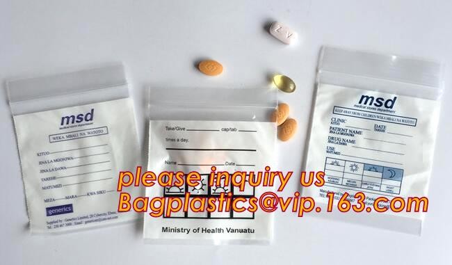 plastic pill medical pharmacy zipper bags, Pharmaceutical Plastic Pill Pouch Medical Zipper Bag, medical specimen Zip lockkk