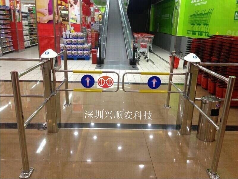hotsales sales Dual Mechanical Swing Gate Supermarket Swing Gate Access Control Swing Barrier Gate Tunrstile QSJCKQ