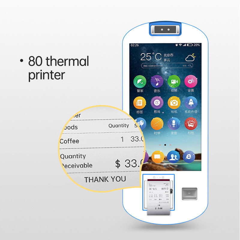 White 15.6 21.5 24 27 Inch Touch Screen Self Service Kiosk For Restaurant