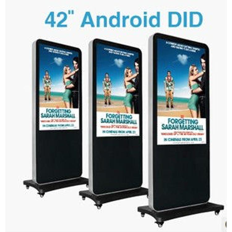 Free standing 43" inch Android WIFI network LCD LED signage AD player display with rotating screen function