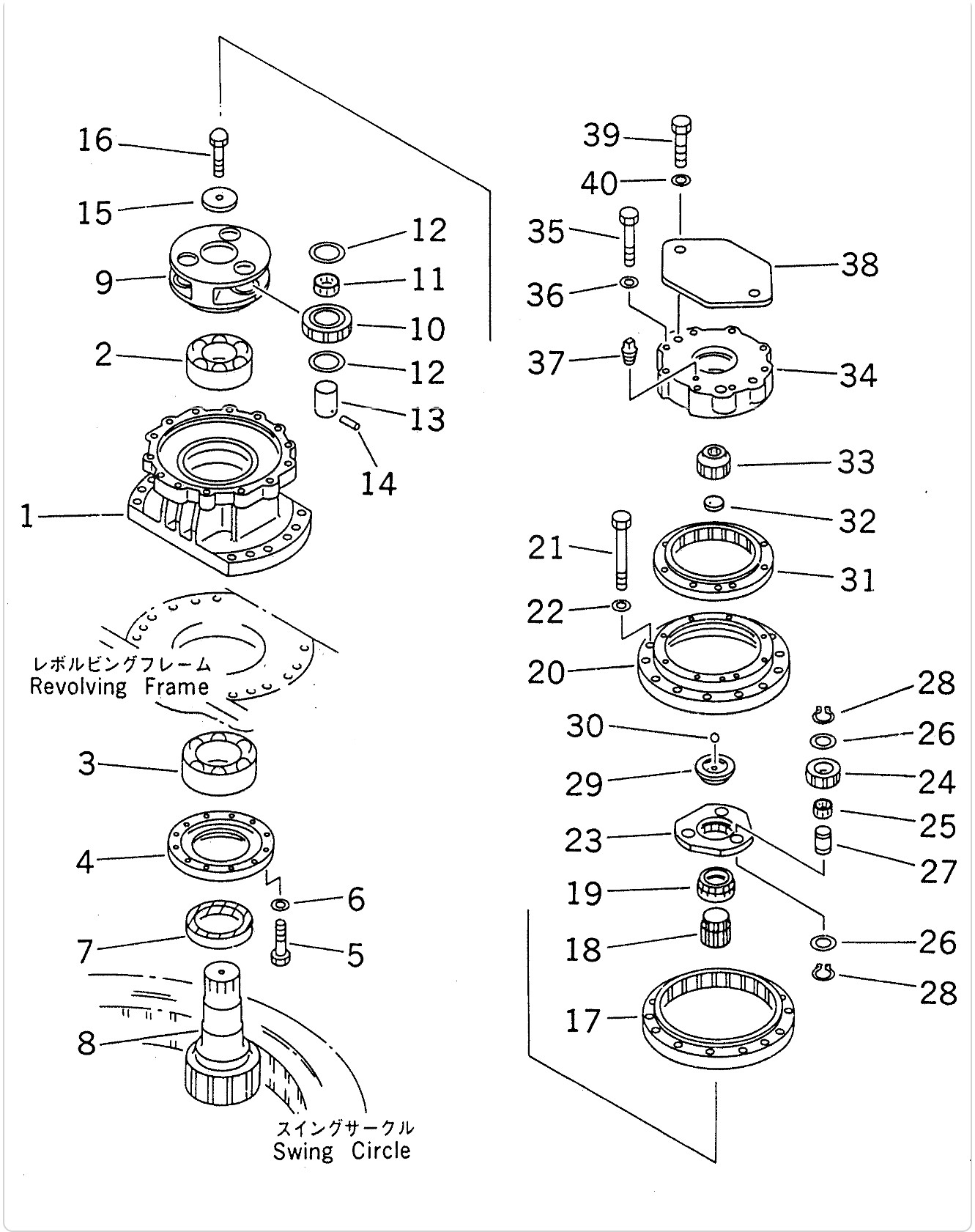 Komatsu PC200-6 6D95 Excavator Spare Parts 20Y-26-00100 Swing Gearbox
