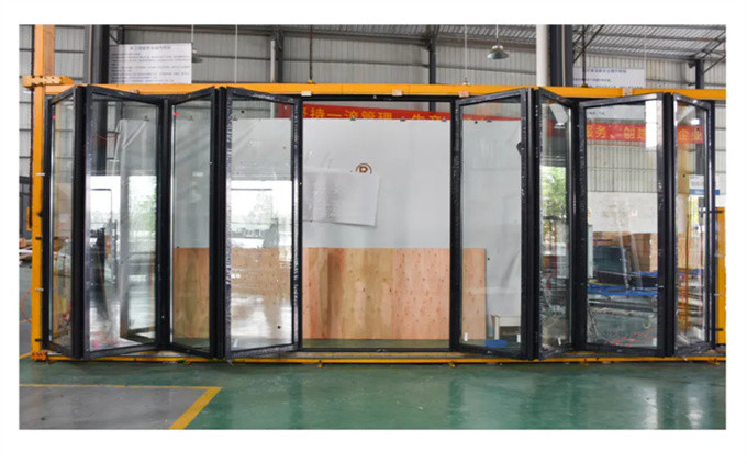 Customized Thermal Break Modern Tempered Glass Bifold Doors Waterproof Aluminum Alloy