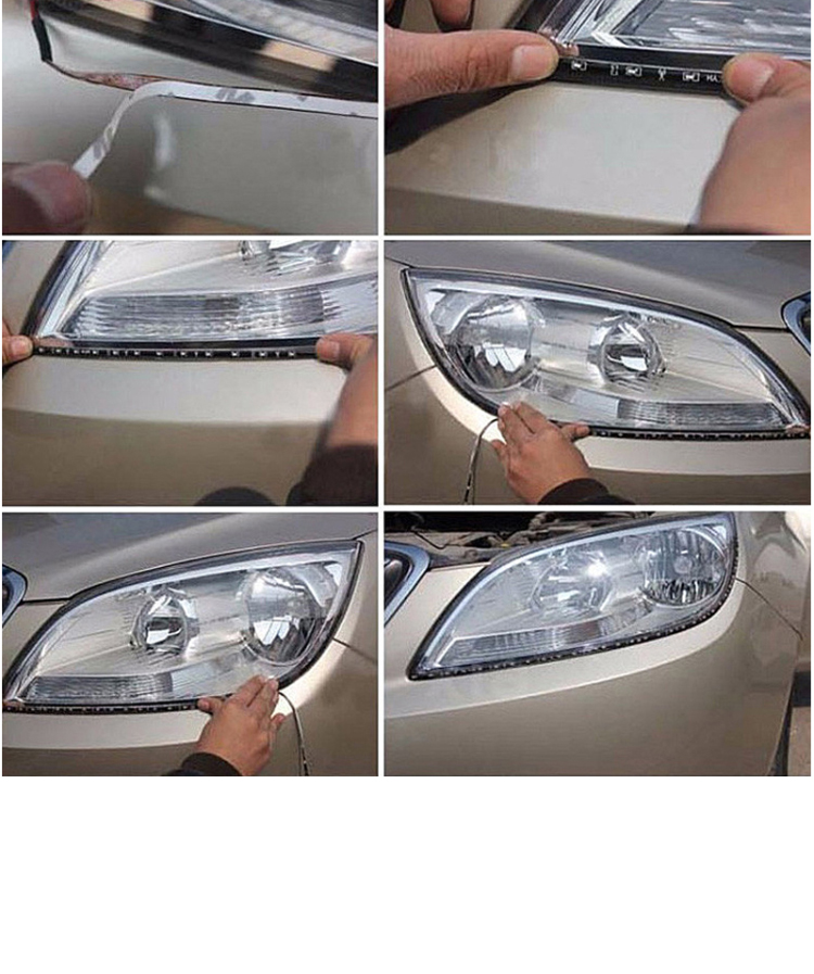 30cm Car Headlight LED Tube Strip 3528 Patch Emergency Warning Light