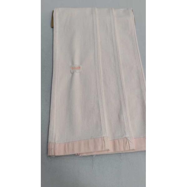 Siro medium elastic 10.1oz White/Pink with full width 178-180 cm construction 8.5+10×8/55/75 Denim fabric JSD3410-2