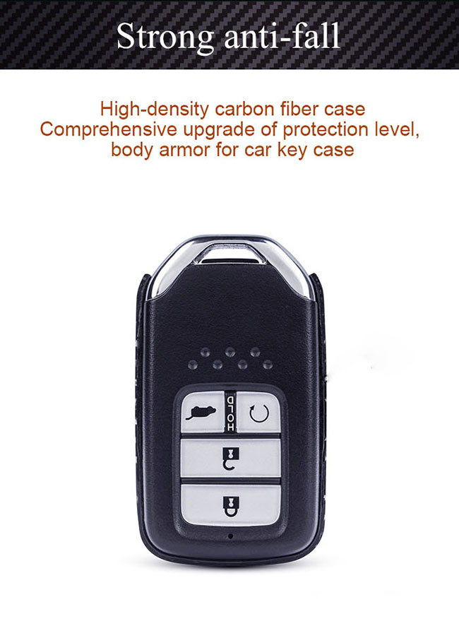 High Impact Strength Logo Printed Honda Carbon Fiber Key Fob